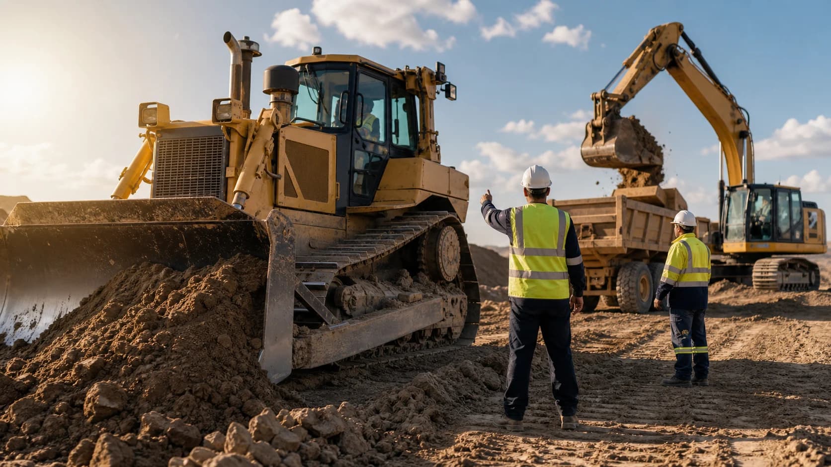 Real construction equipment image showing field execution on a project site.